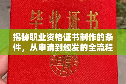 谢通门揭秘职业资格证书制作的条件，从申请到颁发的全流程解析